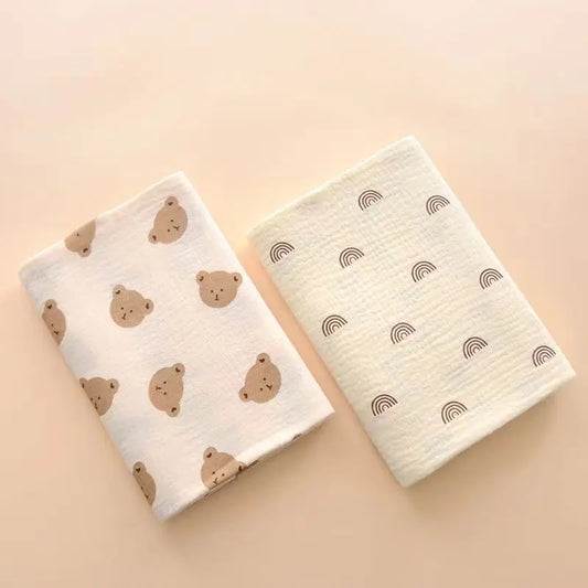 2Pc 80*80cm Cotton Muslin Baby Receiving Blanket