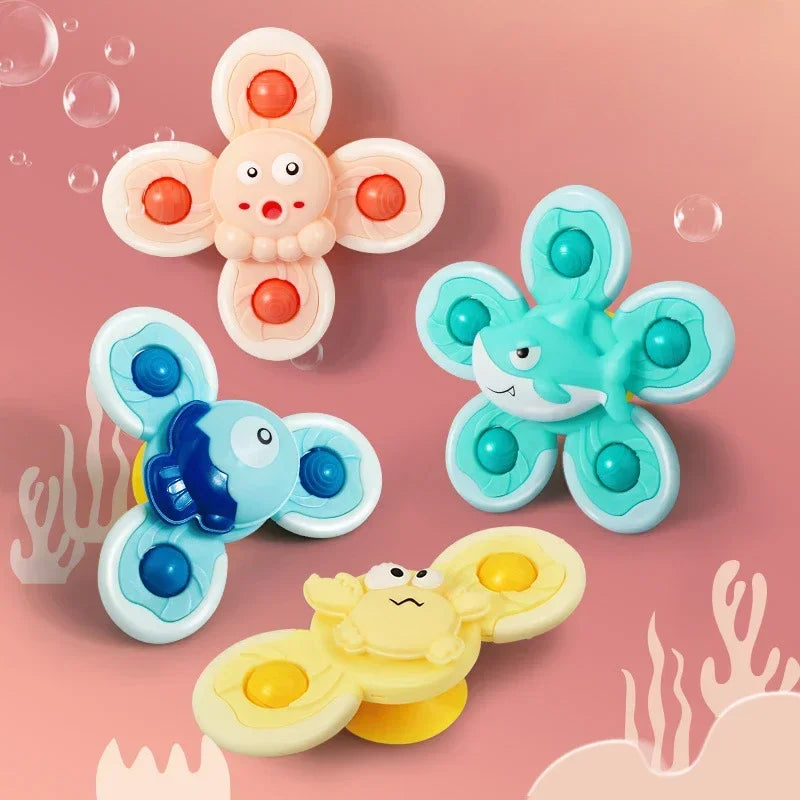 3PCS Suction Cup Spinner Bath Toy