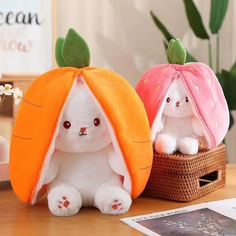 25cm Cute Strawberry Carrot Rabbit Plush Toy