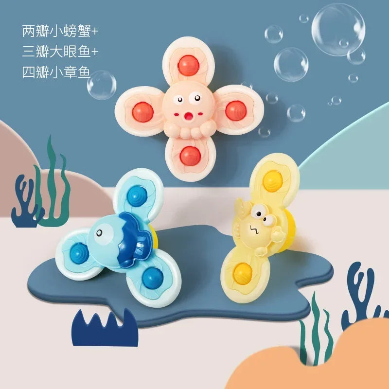 3PCS Suction Cup Spinner Bath Toy