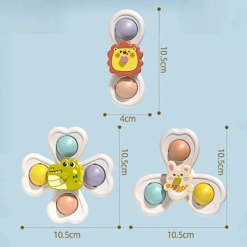 3PCS Suction Cup Spinner Bath Toy