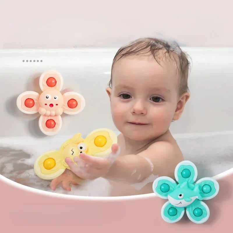 3PCS Suction Cup Spinner Bath Toy