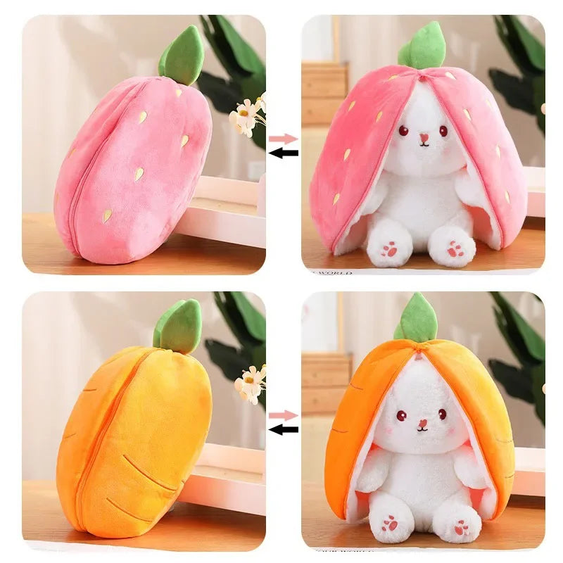 25cm Cute Strawberry Carrot Rabbit Plush Toy