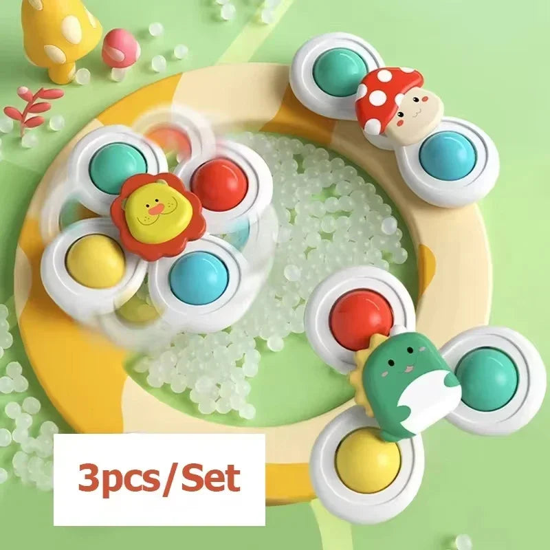 3PCS Suction Cup Spinner Bath Toy