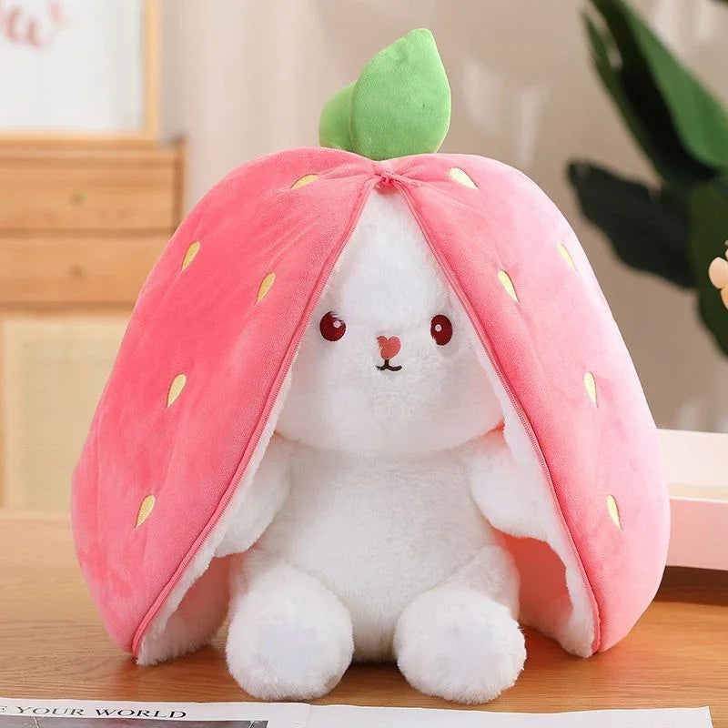 25cm Cute Strawberry Carrot Rabbit Plush Toy