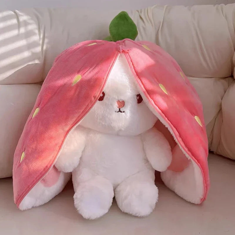 25cm Cute Strawberry Carrot Rabbit Plush Toy